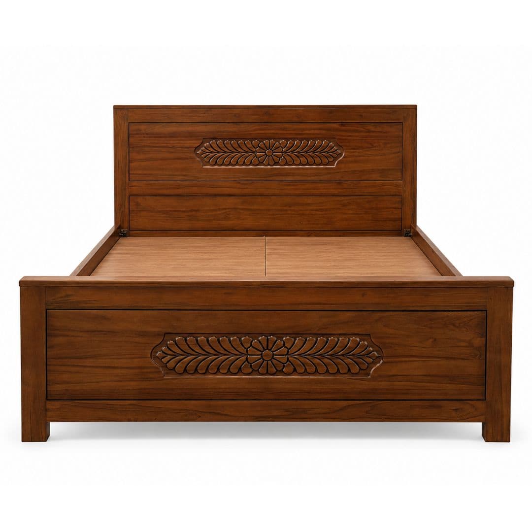 Sasya Carved Storage Bed