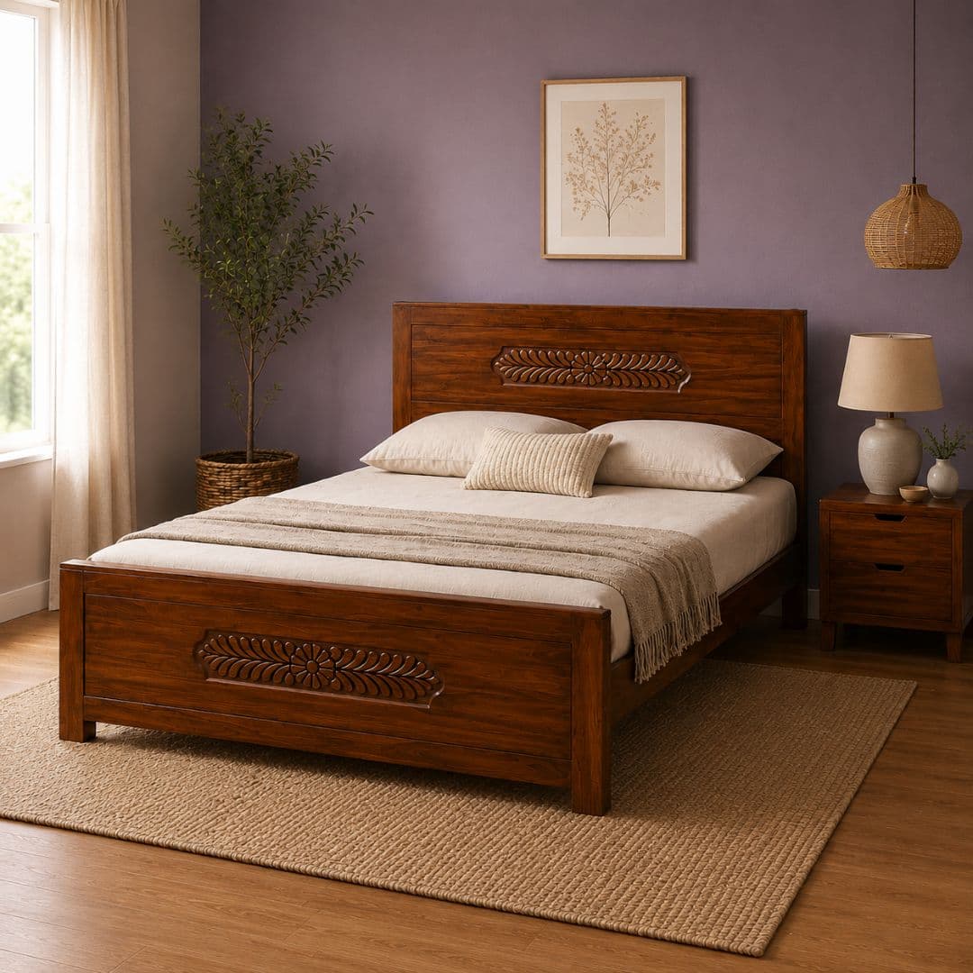 Sasya Carved Storage Bed