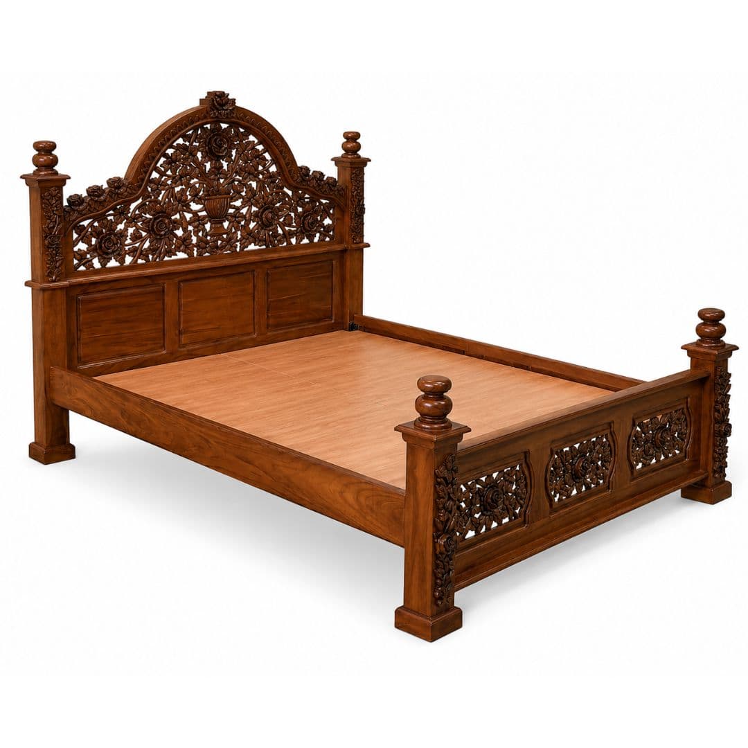 Maharana Carved Poster Bed