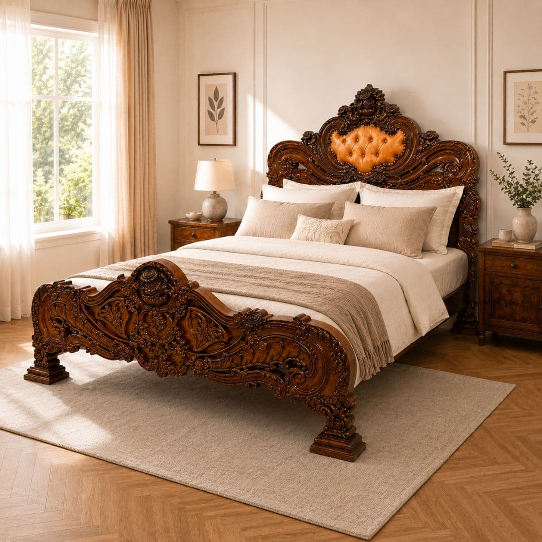 Mayur Royal Carved Bed