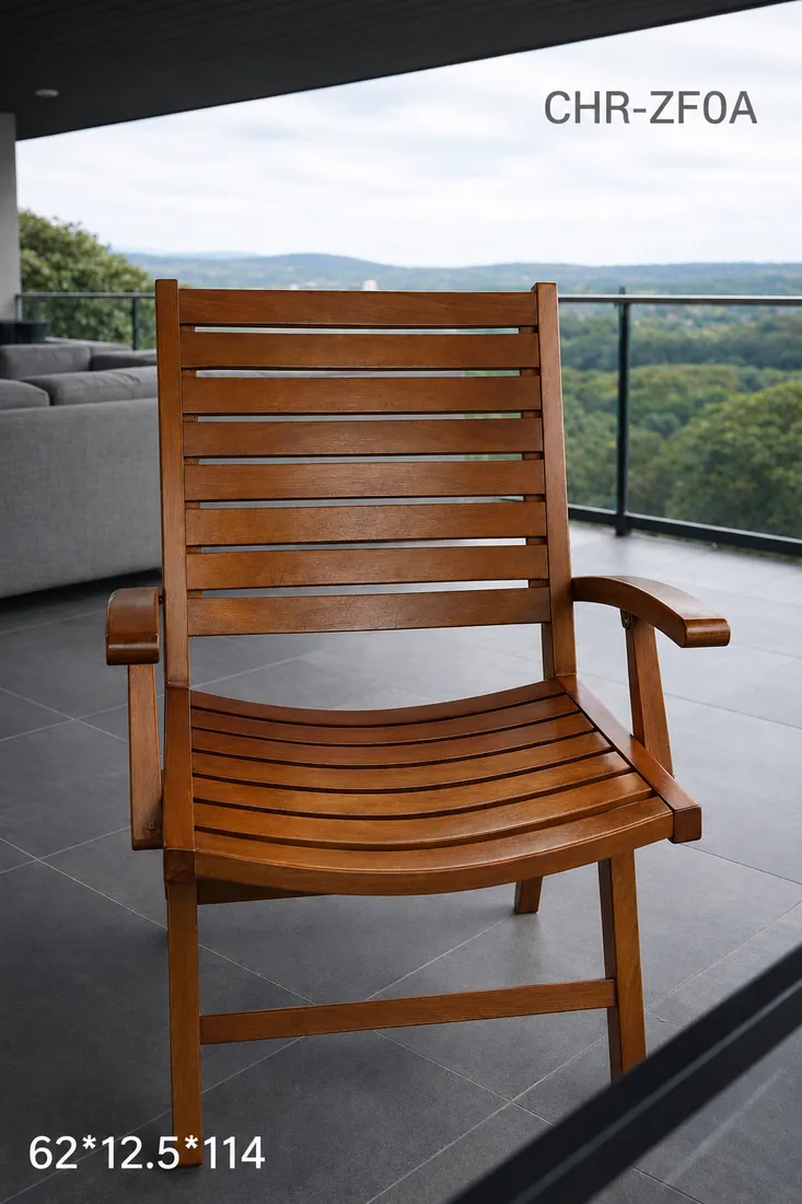 TEAK FOLDING CHAIR With HANDLE