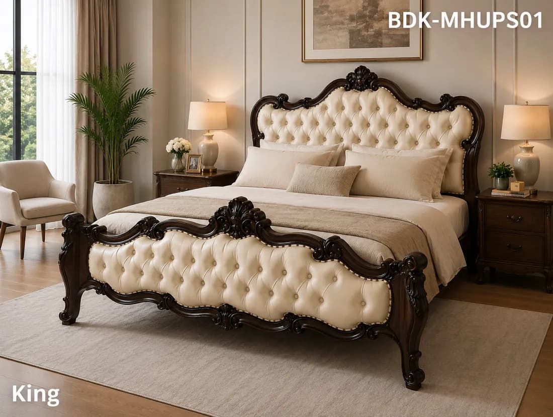 Mahogany KING BED UPHOLSTRY