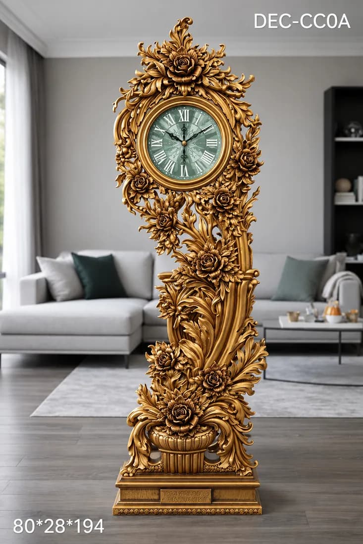 TEAK CLOCK STAND UTILITY Decorative
