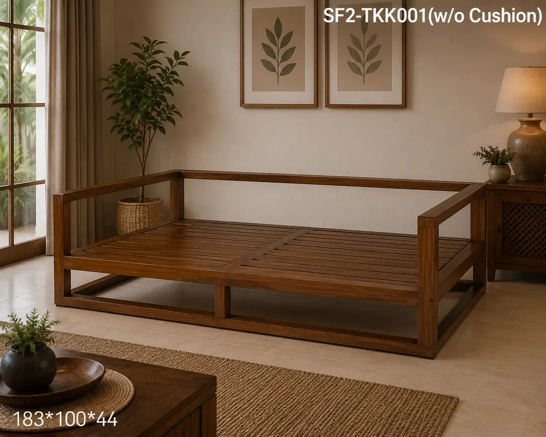 TEAK 2 SEATER SOFA
